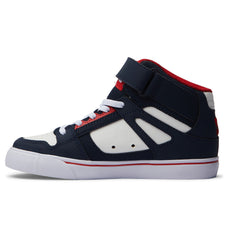 Pure High Elastic Lace High-Top Shoes - Dc Navy/Ath Red | DC Shoes
