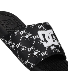 Bolsa Slides - Black/White Black/White | DC Shoes