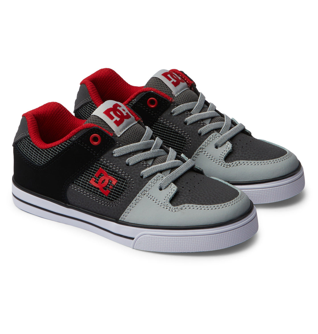 Pure Elastic Lace Shoes - Red/Heather Grey | DC Shoes