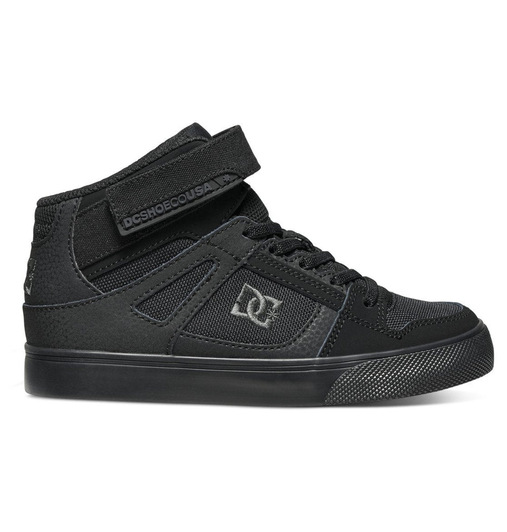 Pure High Elastic Lace High-Top Shoes - Black/Black/Black | DC Shoes