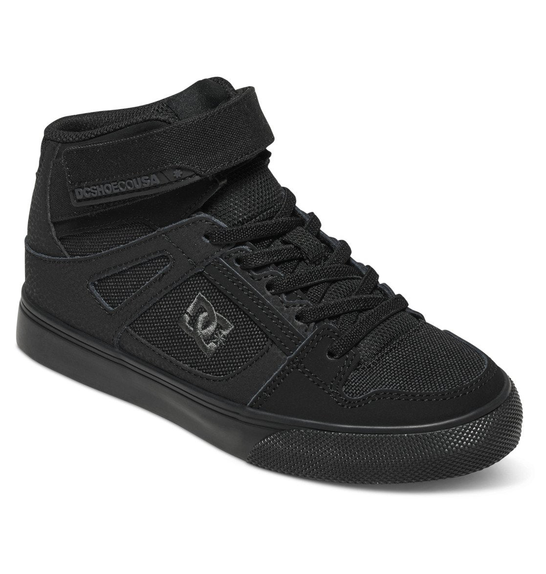 Pure High Elastic Lace High-Top Shoes - Black/Black/Black | DC Shoes