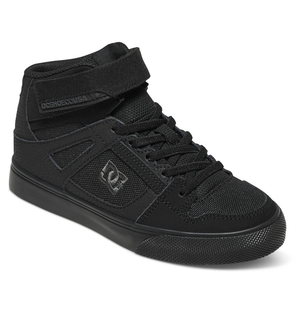 Pure High Elastic Lace High-Top Shoes - Black/Black/Black | DC Shoes