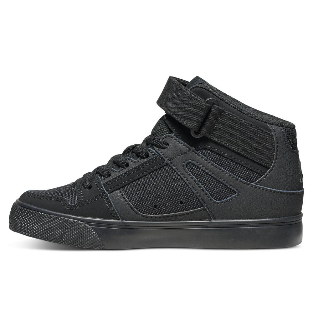Pure High Elastic Lace High-Top Shoes - Black/Black/Black | DC Shoes