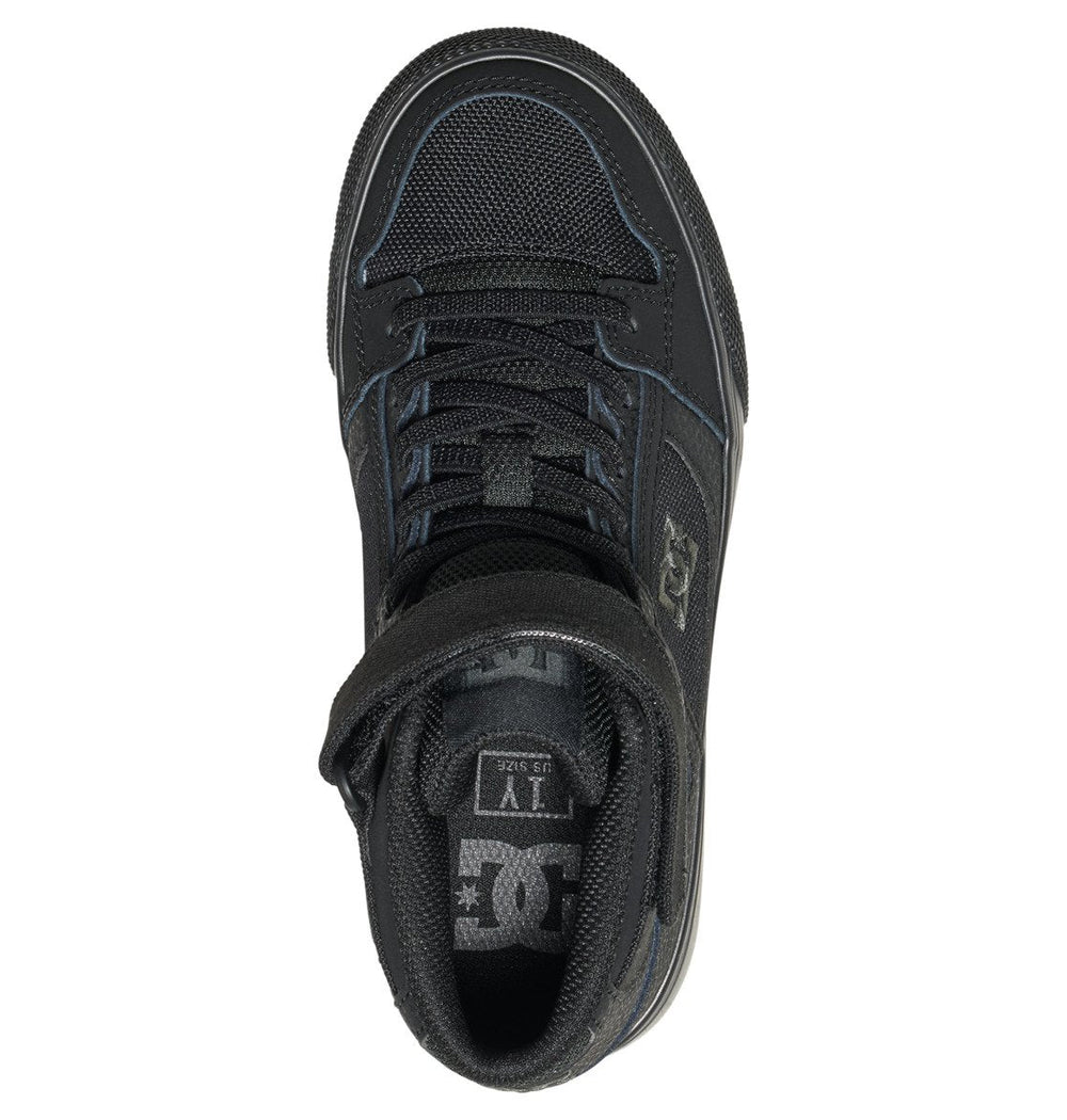 Pure High Elastic Lace High-Top Shoes - Black/Black/Black | DC Shoes