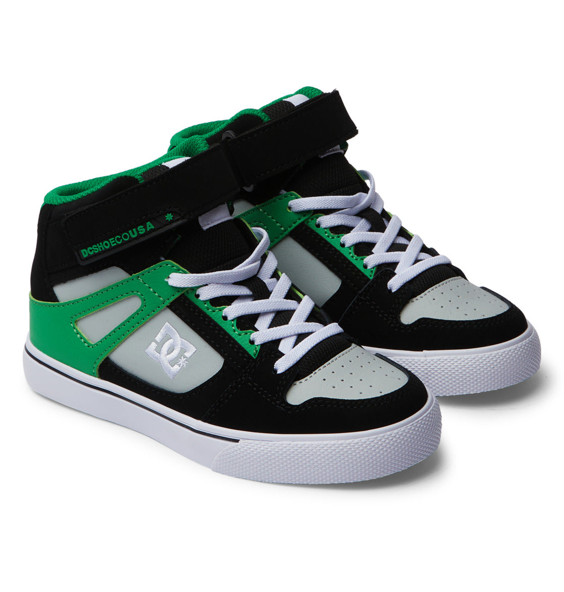 Pure High Elastic Lace High-Top Shoes - Black/Kelly Green | DC Shoes