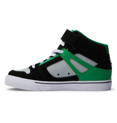 Pure High Elastic Lace High-Top Shoes - Black/Kelly Green | DC Shoes