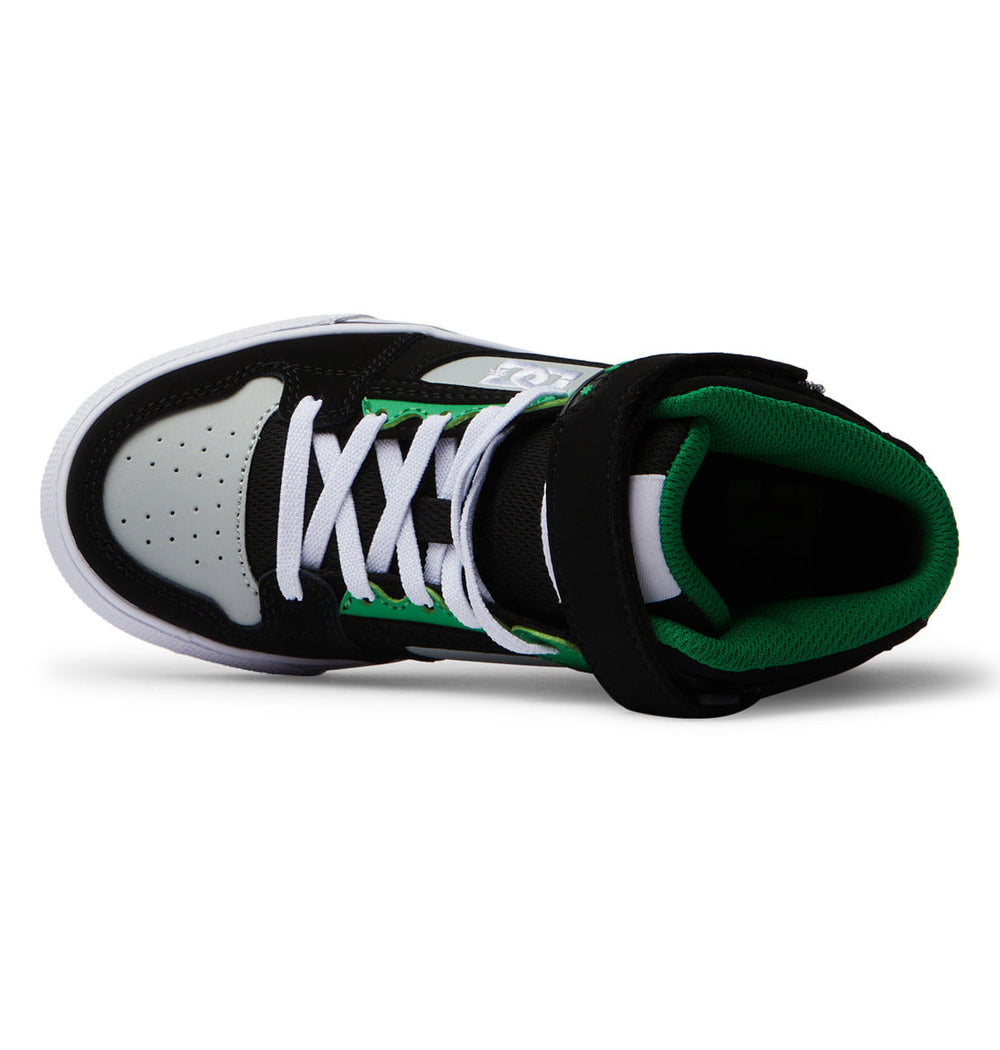 Pure High Elastic Lace High-Top Shoes - Black/Kelly Green | DC Shoes