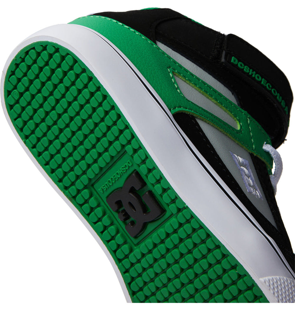 Pure High Elastic Lace High-Top Shoes - Black/Kelly Green | DC Shoes
