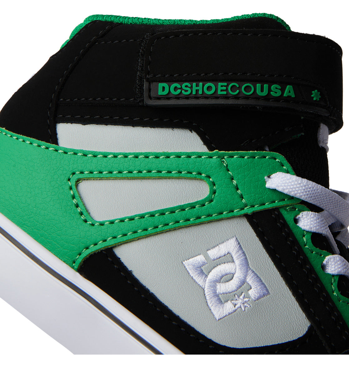 Pure High Elastic Lace High-Top Shoes - Black/Kelly Green | DC Shoes