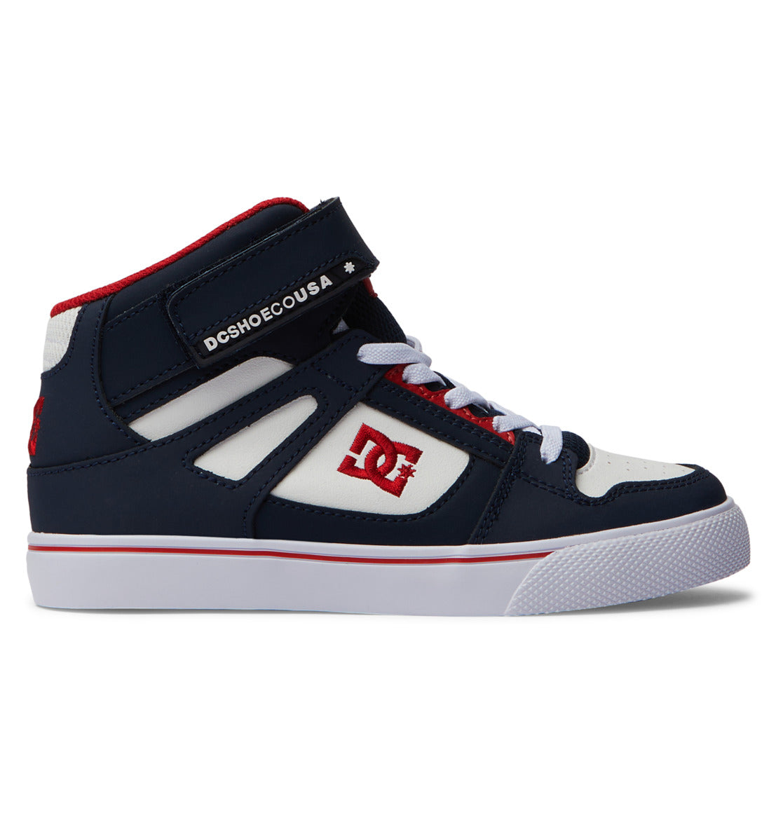 Pure High Elastic Lace High-Top Shoes - Dc Navy/Ath Red | DC Shoes