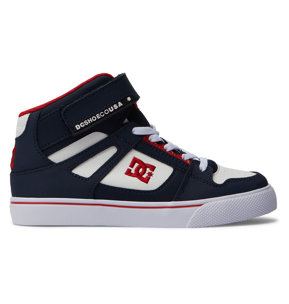 Pure High Elastic Lace High-Top Shoes - Dc Navy/Ath Red | DC Shoes