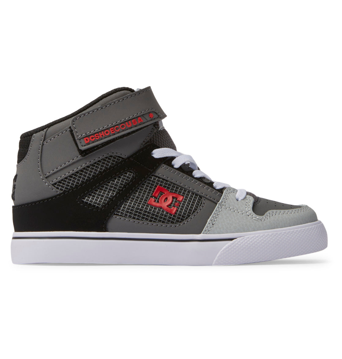 Pure High Elastic Lace High-Top Shoes - Red/Heather Grey | DC Shoes