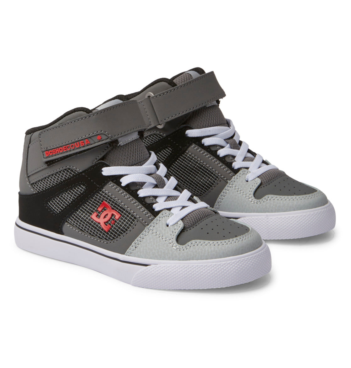 Pure High Elastic Lace High-Top Shoes - Red/Heather Grey | DC Shoes
