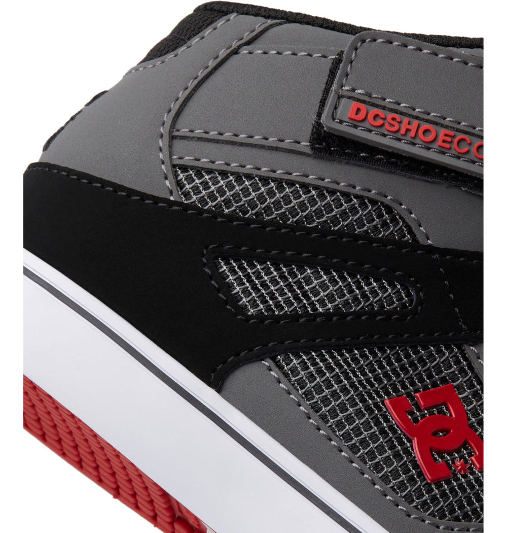 Pure High Elastic Lace High-Top Shoes - Red/Heather Grey | DC Shoes