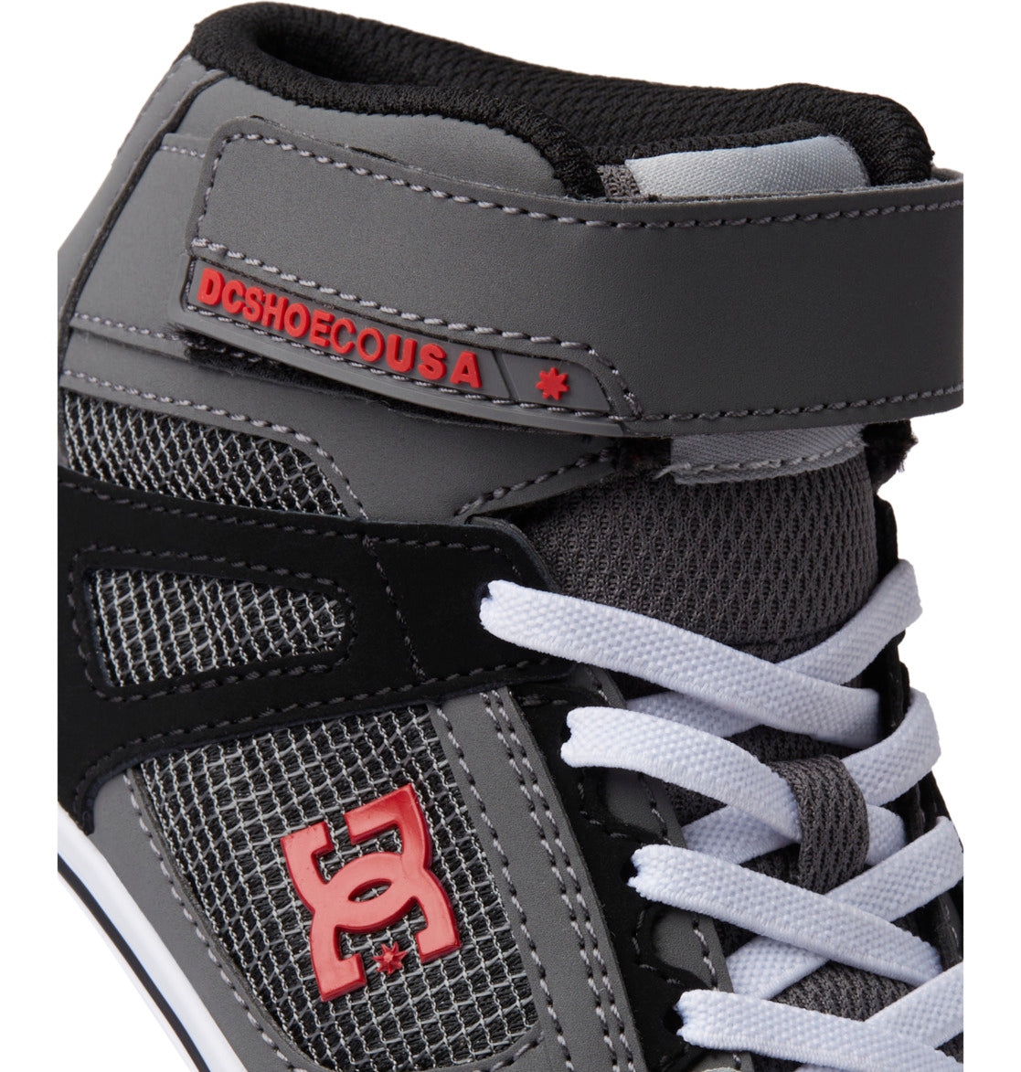 Pure High Elastic Lace High-Top Shoes - Red/Heather Grey | DC Shoes