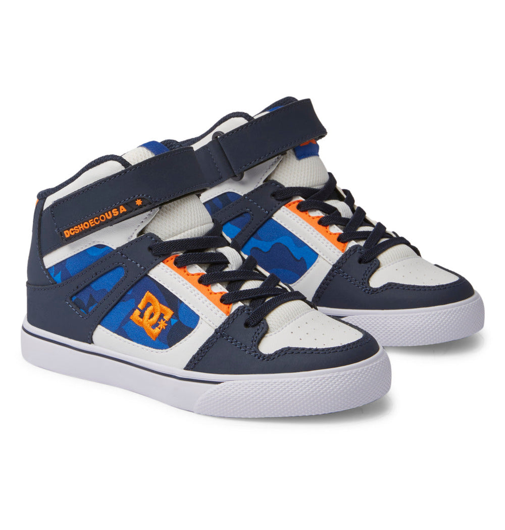 Pure High Elastic Lace High-Top Shoes - Shady Blue/Orange | DC Shoes