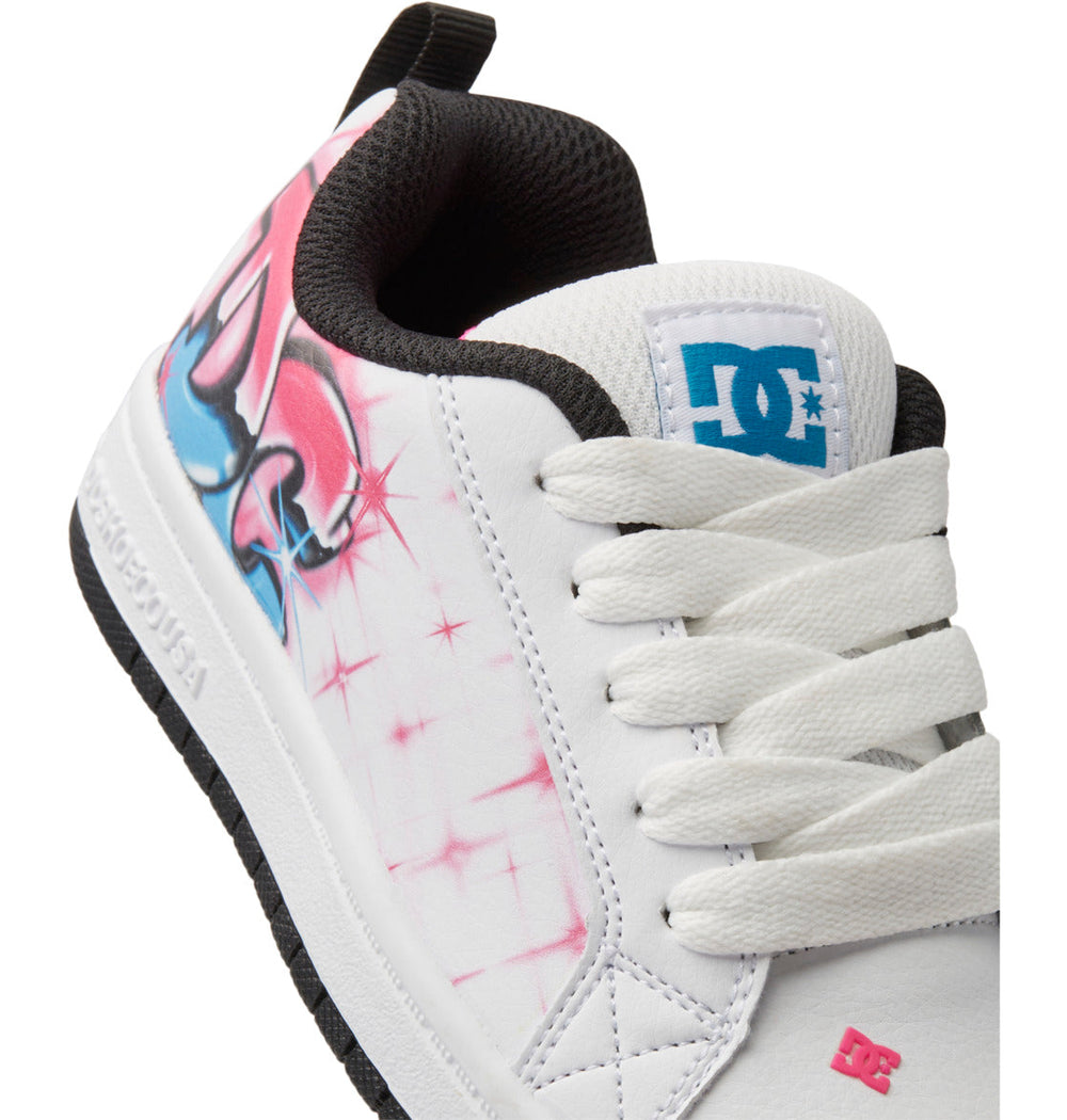 Graffiti Print Court Graffik Shoes - Bright Rose | DC Shoes