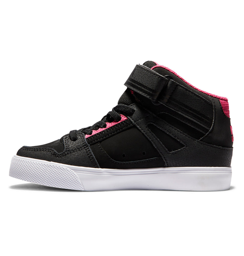 Pure High Elastic Lace High-Top Shoes - Black/Pink/Black | DC Shoes