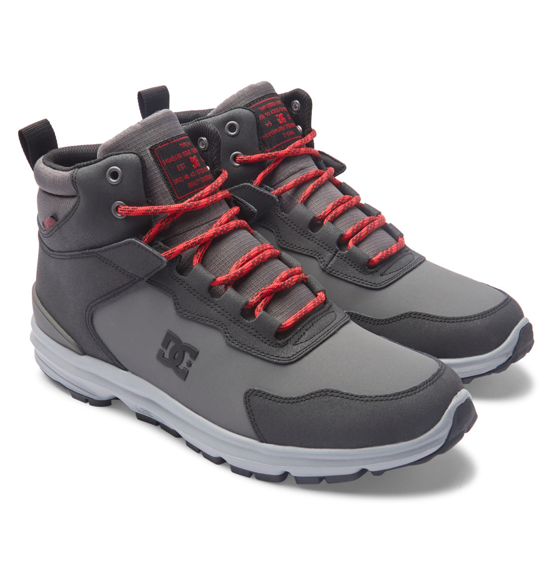 Mutiny Water-Resistant Boots - Grey/Black/Red | DC Shoes