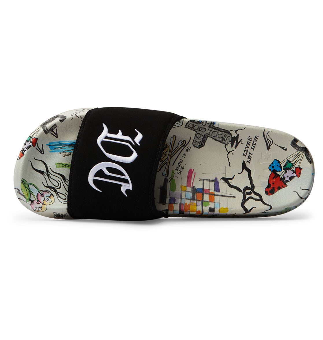 DC Slides - White/Multi | DC Shoes