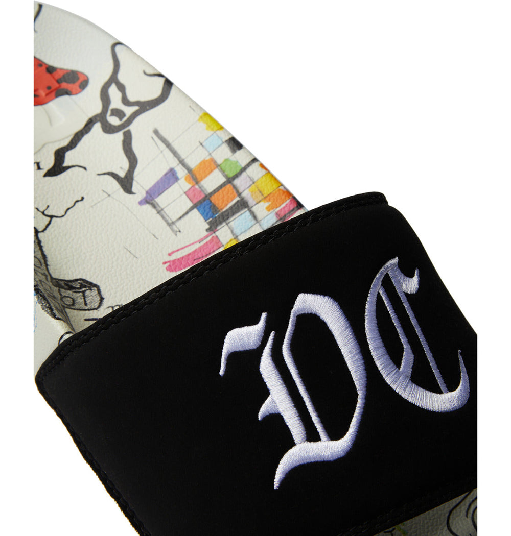 DC Slides - White/Multi | DC Shoes
