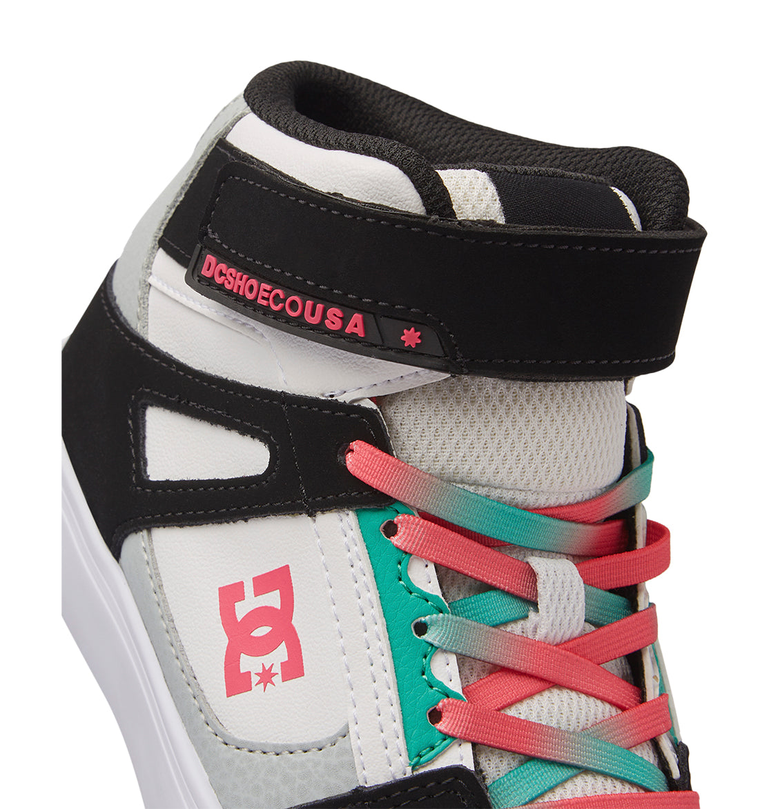 Pure High-Top Elastic Lace High-Top Shoes - Black/Blue/Pink | DC Shoes