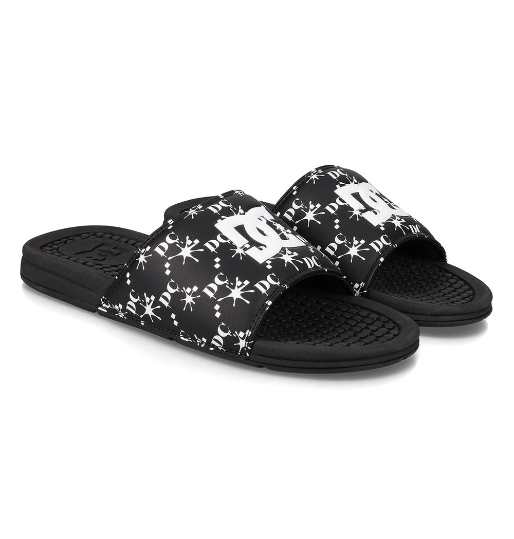 Bolsa Slides - Black/White Black/White | DC Shoes