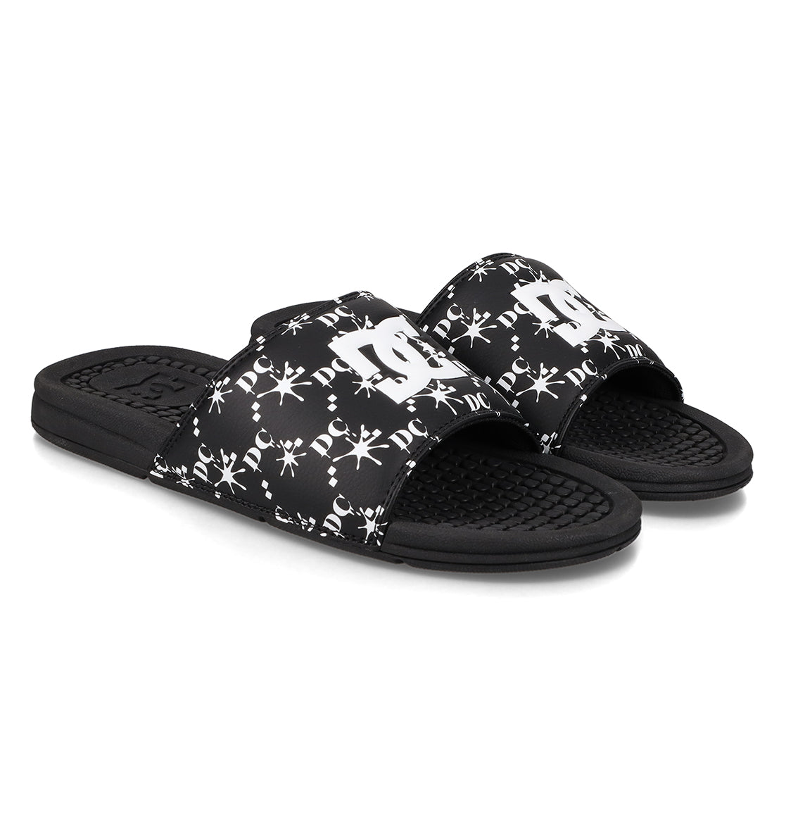 Bolsa Slides - Black/White Black/White | DC Shoes
