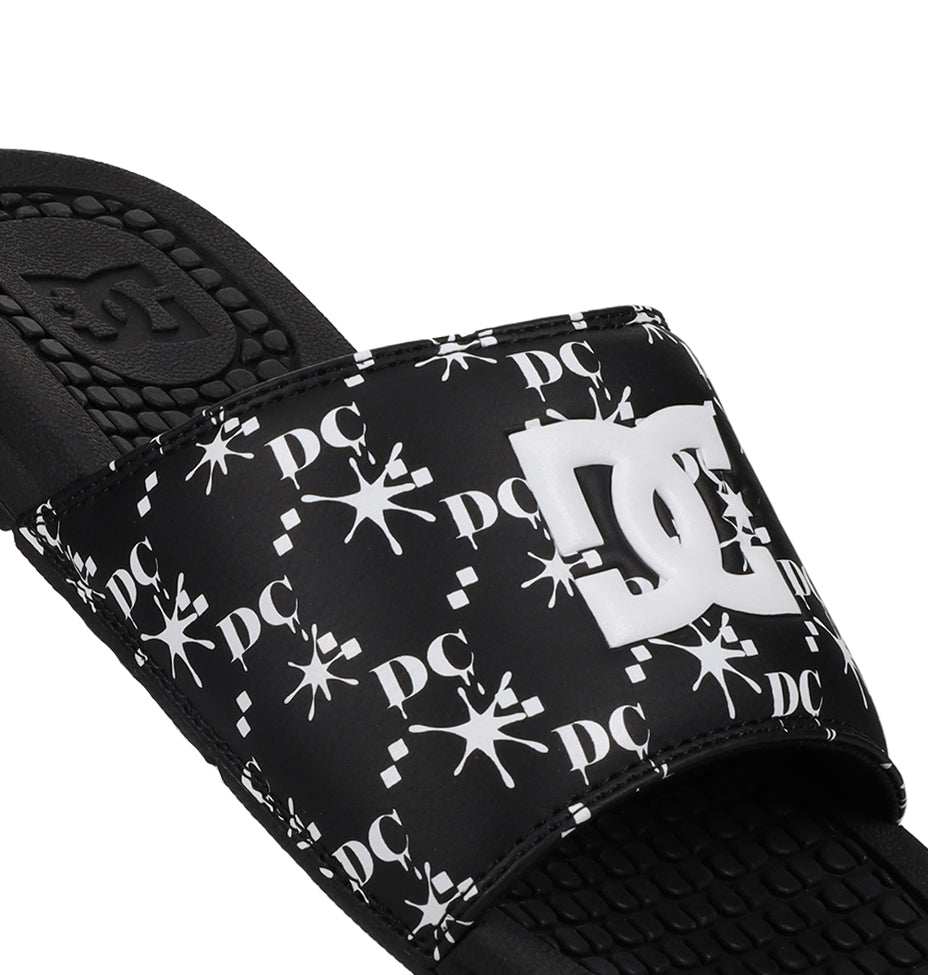 Bolsa Slides - Black/White Black/White | DC Shoes
