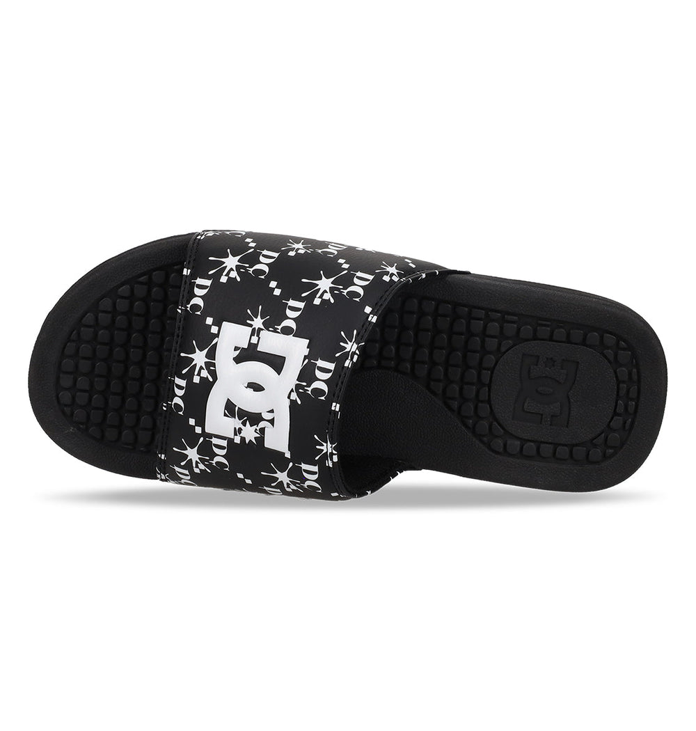 Bolsa Slides - Black/White Black/White | DC Shoes